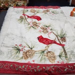 Festive Cardinal Holiday Dishtowel .NEW.